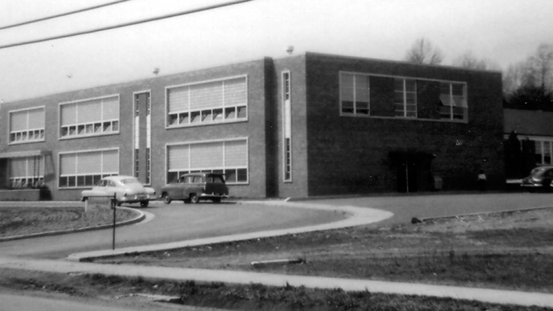 Photograph of the front exterior of Annandale Elementary School taken in 1954.