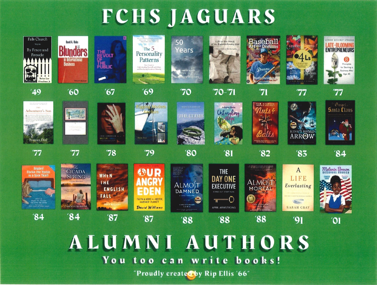 The published books of Falls Church HS' author-alums