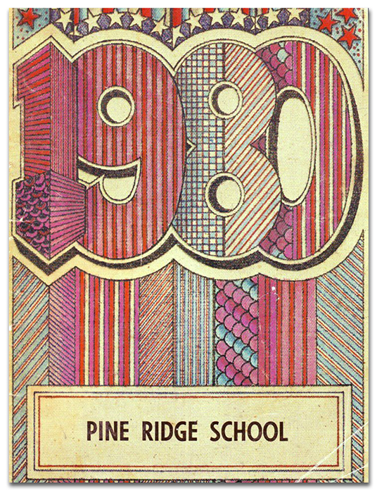 Photograph of the cover of Pine Ridge’s 1980 yearbook.