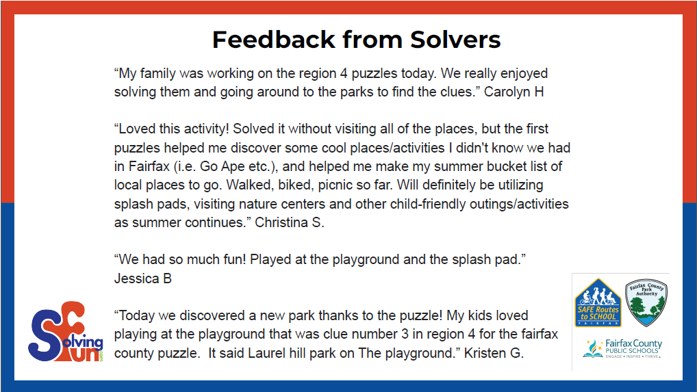 Participant feedback from the 2024 FCPS Puzzle Hunt