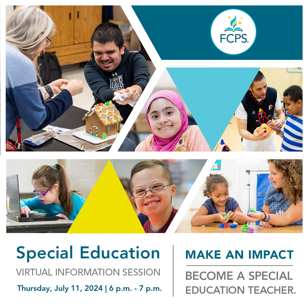 Poster for FCPS' Special Education teacher virtual information session 