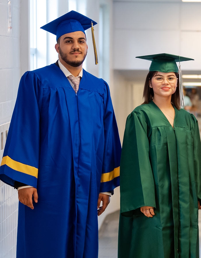 student in graduation gowns