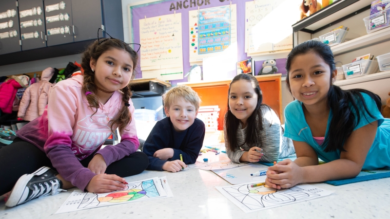 students working together on a project