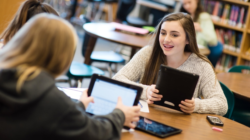 students working in group