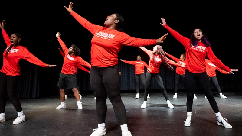 the Edison Step Team performs