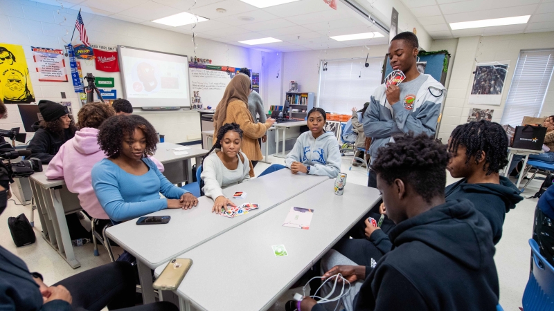 Students enjoy games. 