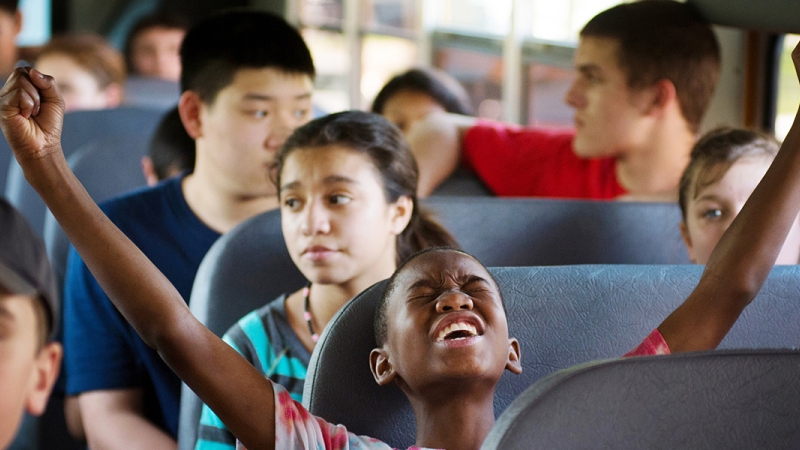 Students on a bus