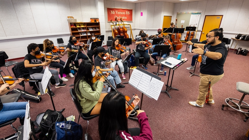 Mount Vernon High School orchestra practice Free Fall