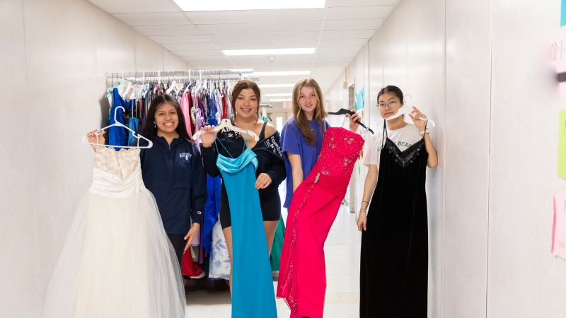 Students display prom dresses