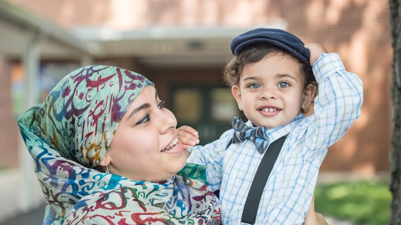 Picture of female adult and male child