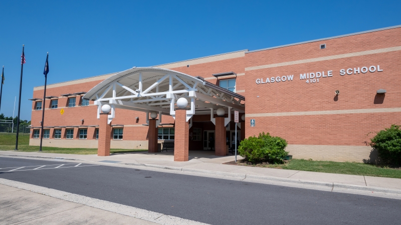 front of school building