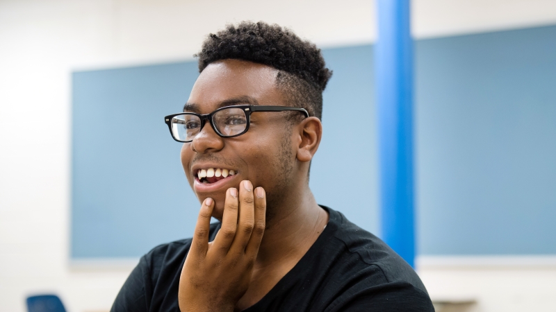 photo of a student in classroom