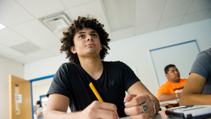 Student taking a test