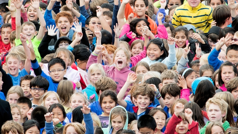 crowd of students