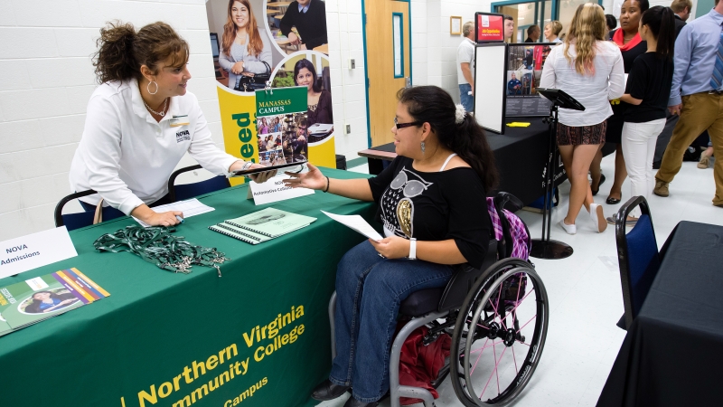 Northern Virginia Community College table at a student fair