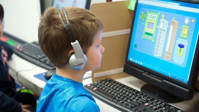 boy using a computer