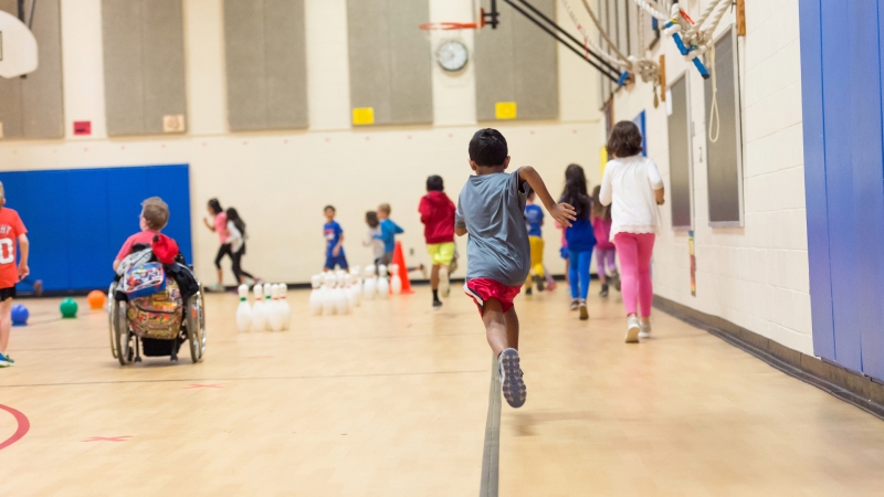 students running during physical education