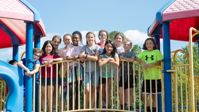 Group of students on a playground