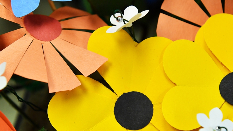 Flowers made of construction paper