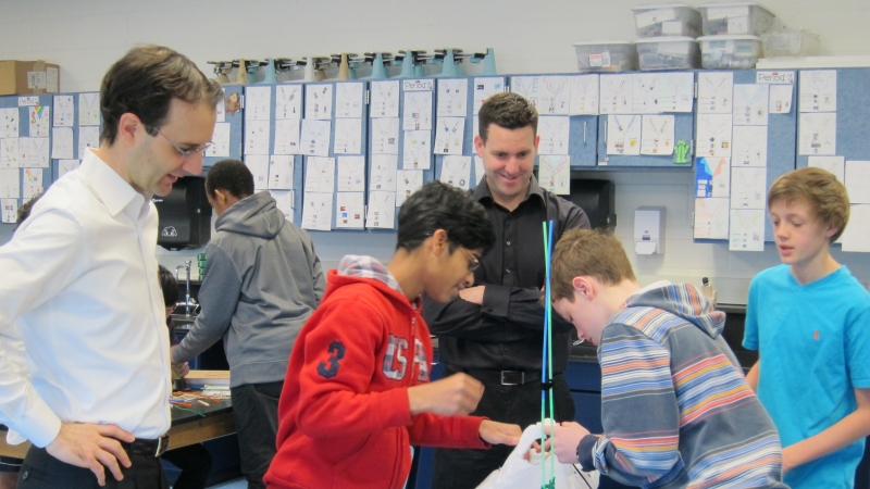 students working on engineering project