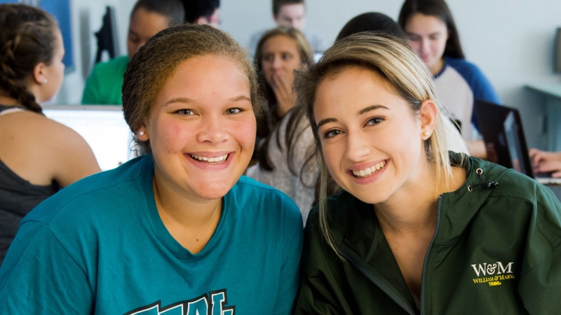 Photo of two students smiling