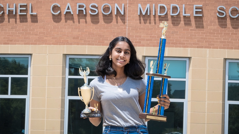 Akshita Balaji, 14, was the first Fairfax County Public School student in at least a decade to make it to the final 30 spellers in the contest.