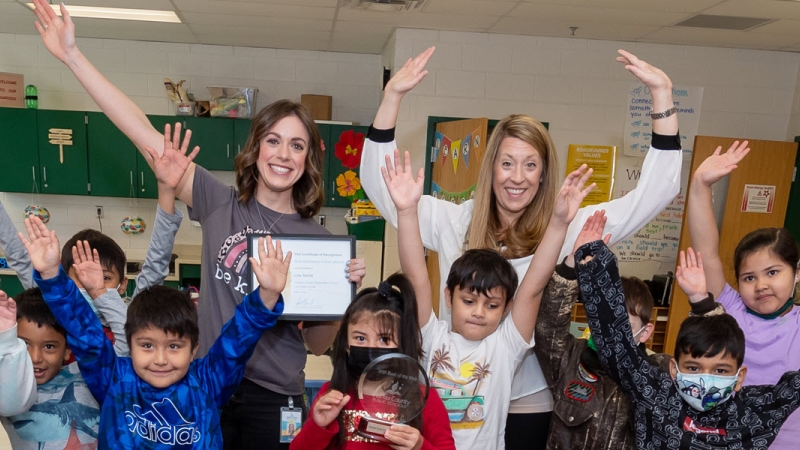 Graham road students and staff celebrate award