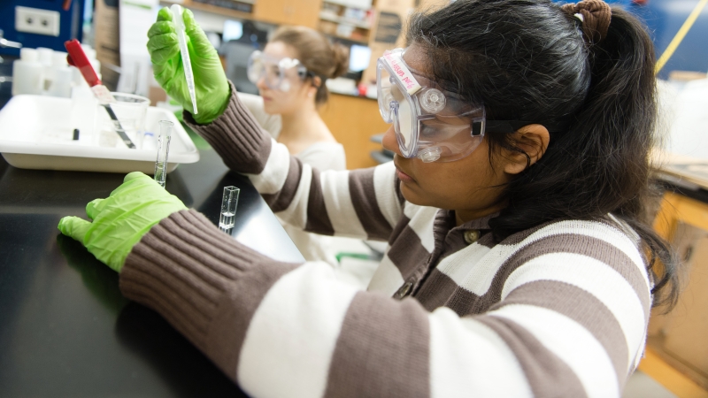 TJ Student in the Chemistry Lab.