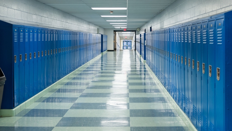 View of hallway with locker rows