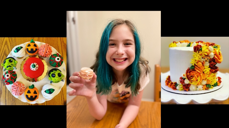 Churchill Road Fourth-Grader Finley Sheers showcases the baking skills that landed her on the Food Network.