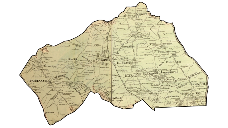 Detail of an 1878 map of Fairfax County showing the Providence Magisterial District.