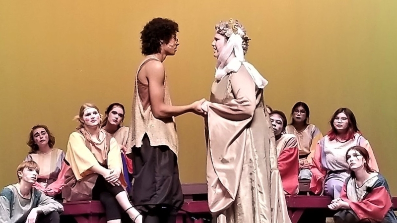 Students performing Pippin at Justice High School.