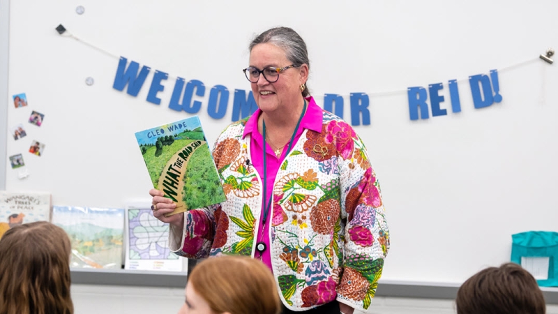 Dr. Reid during Read Across America Day