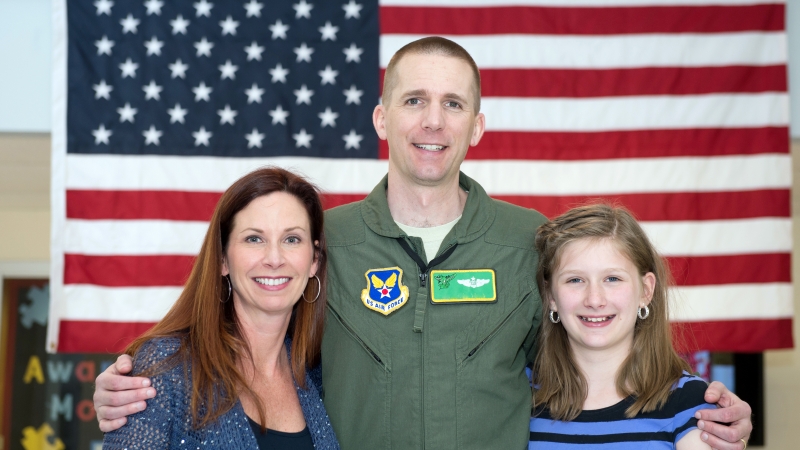 image of a military family photo