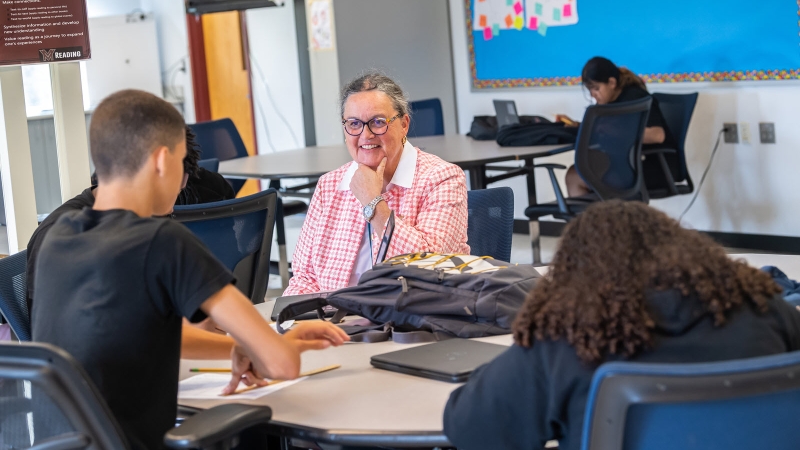 Dr. Reid in classroom