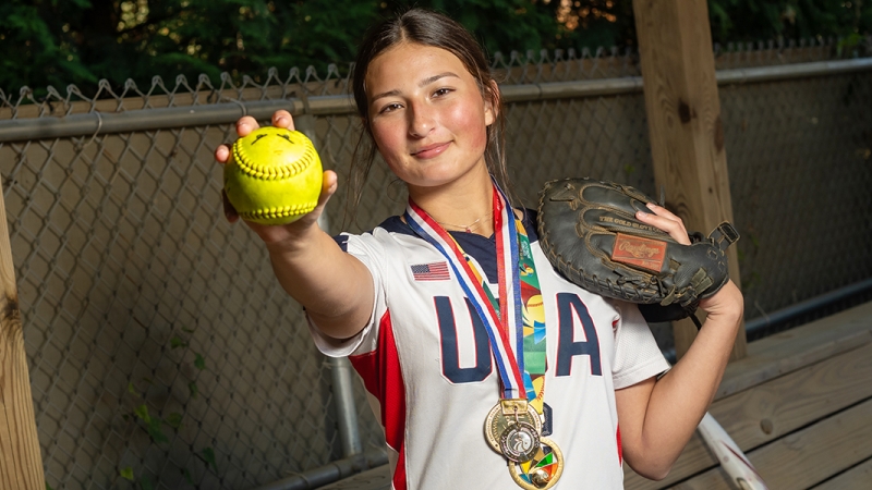 McLean High School sophomore Riley Staats, seen here in her Team USA jersey, won the WBSC U-15 Women's Softball World Cup in October.