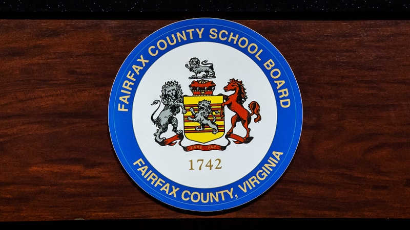 Official Seal of the Fairfax County School Board on the School Board Dais