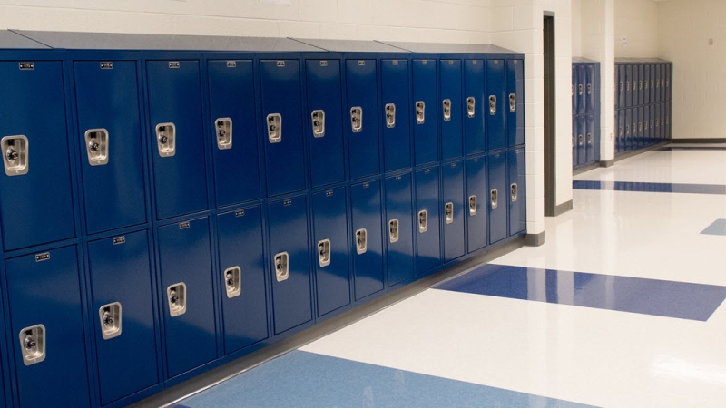 hallway with lockers