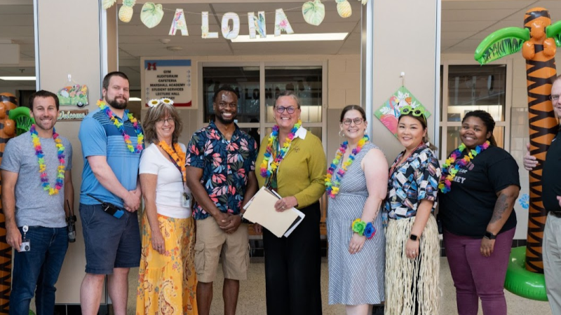 Dr Reid with Marshall Island educators