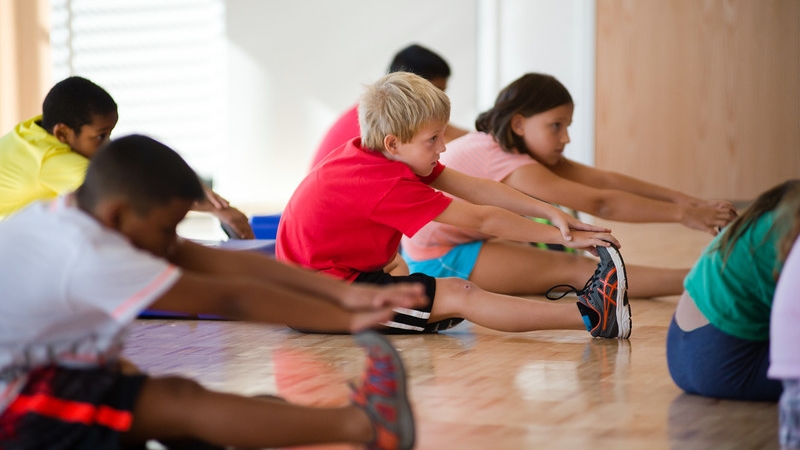 Photo of students stretching