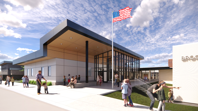 artist rendering of Brookfield Elementary School renovation