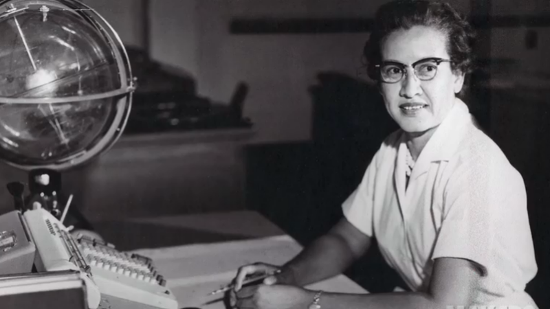 Katherine Johnson working at NASA