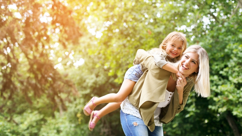 young woman with daughter