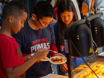 students at food show