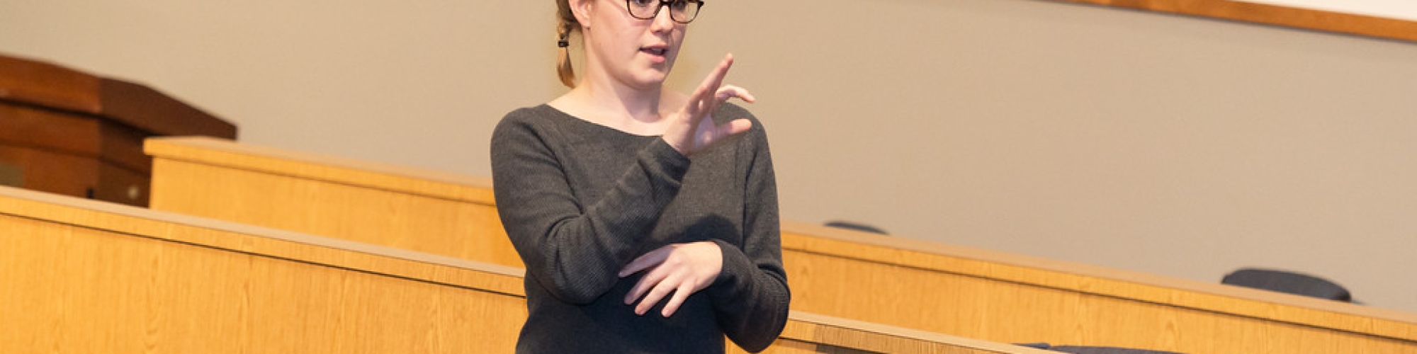 person using american sign language 