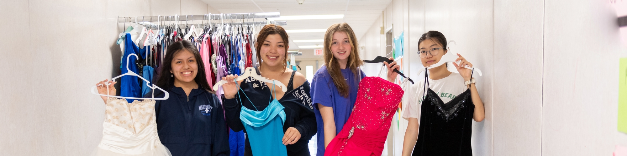 Students display prom dresses