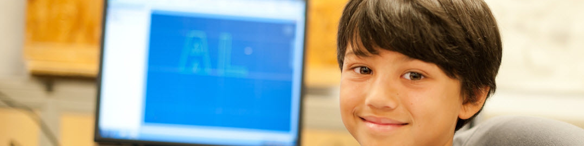 Student working on a computer