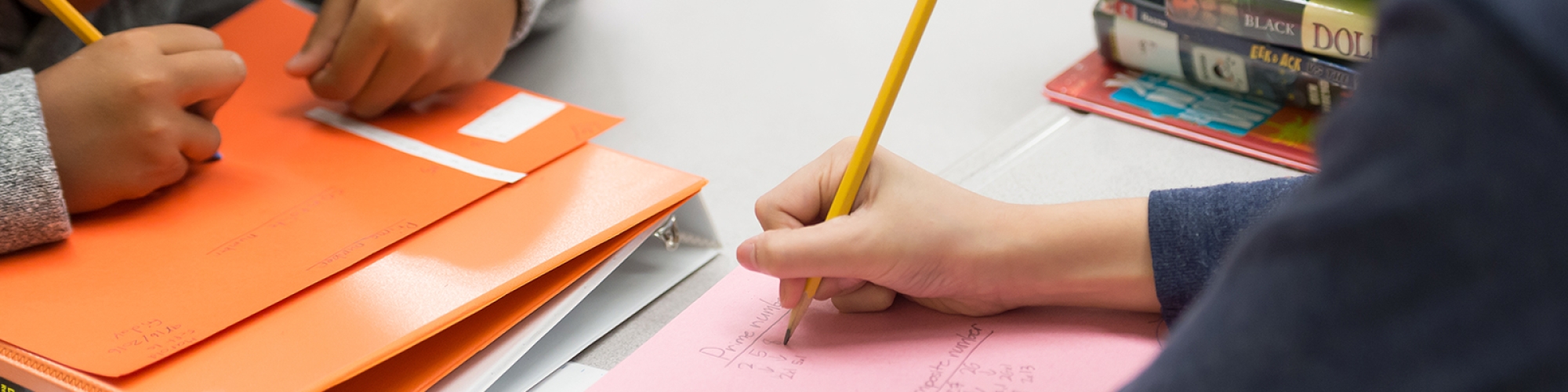 students writing