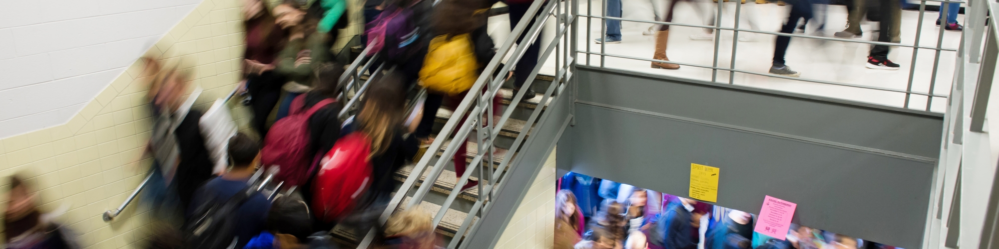 photo of students in a school stairwell