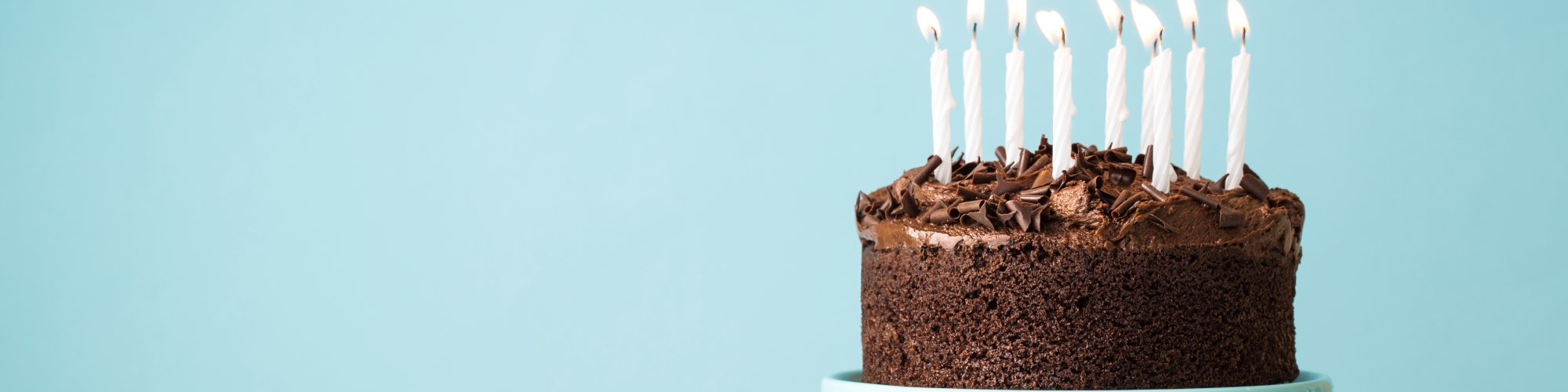 chocolate birthday cake with candles